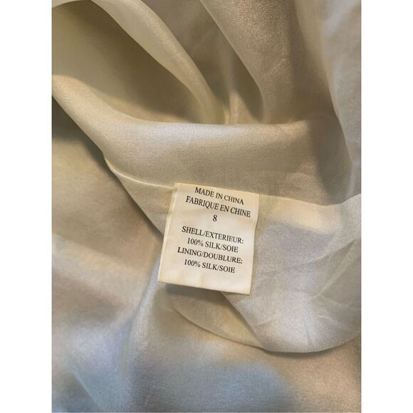 Theory Galla Dress Silk Watercolor Wrapover Bodice Open Back Ruffled Tie Waist 8 - Picture 8 of 14